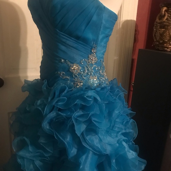Prom dress Gorgeous turquoise  size: 2 - Picture 14 of 16